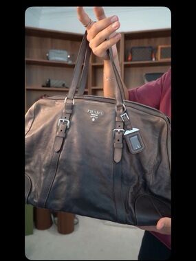 Prada Ombré Leather Double-Handle Duffel Bag